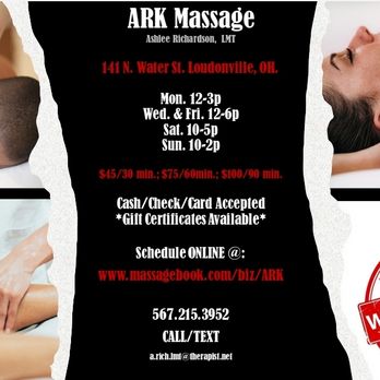 ARK Massage - By appointment only. Hours of availability will be changing late August. - Massage Therapy Near Me - Loudonville, Ohio ARK Massage - By appointment only. Hours of availability will be changing late August. - Massage Therapy Near Me - Loudonville, Ohio
