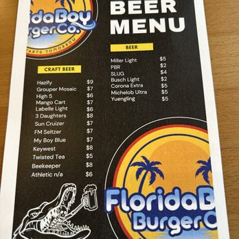Florida Boy Burger - Beer menu - Burgers Near Me - Cape Coral, Florida Florida Boy Burger - Beer menu - Burgers Near Me - Cape Coral, Florida