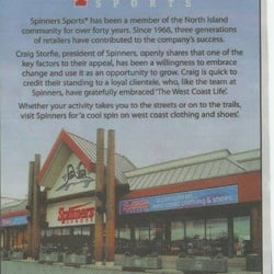 Spinners Sports - 8 years ago this article was written about us. We are a locally owned business we love our community and all of our customers.