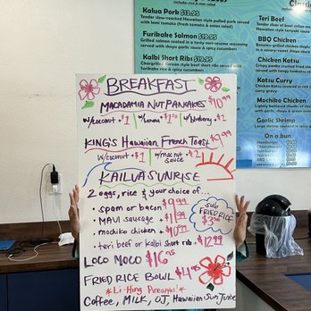 Kalai's Hawaiian Kitchen - This is their NEW breakfast menu on June 7, 2023 - Hawaiian Near Me - Mary Esther, Florida