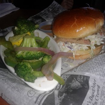 Harps American Pub & Grill - Pulled pork with side veggie. - Burgers Near Me - Jacksonville, Florida