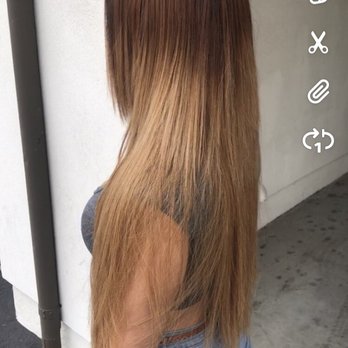 Salon Prohibition - My hair is shoulder length & my extensions are 24 inches.. LOOK AT THAT BLEND!!!!!!! - Hair Salons Near Me - Brea, California