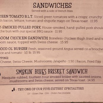 Five Sisters Blues Cafe - Menu - Southern Near Me - Pensacola, Florida