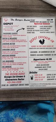 Menu photo 2 Edison Depot Edison, OH