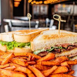 Rio Bravo Brewing - Brisket or Pulled Pork sandwich with fries, posole or side salad.