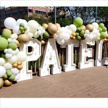 Wallys Balloons N More - Marquee Letters with balloon garland for birthday. - Balloon Services Near Me Wallys Balloons N More - Marquee Letters with balloon garland for birthday. - Balloon Services Near Me
