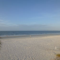 Estero Island - View of the morning beach from the Edison Hotel