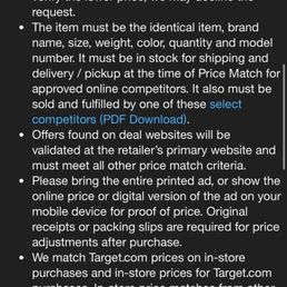 Price Match Policy