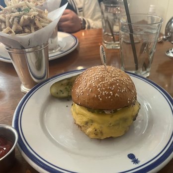 Hudson House - The cheese burger with truffle fries! So good! - American Near Me - Dallas, Texas