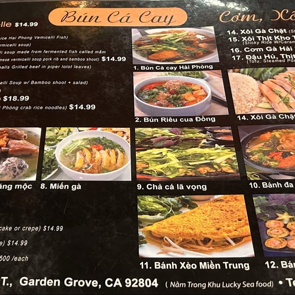 Bún Cá Cay - Menu - Vietnamese Near Me - Garden Grove, California Bún Cá Cay - Menu - Vietnamese Near Me - Garden Grove, California