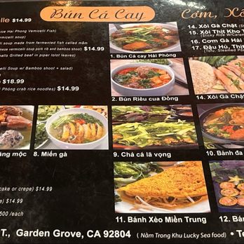 Bún Cá Cay - Menu - Vietnamese Near Me - Garden Grove, California