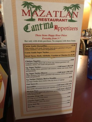 Menu photo 1 Mazatlan Restaurant Bonney Lake, WA Menu photo 1 Mazatlan Restaurant Bonney Lake, WA
