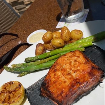 Seasons 52 - Salmon asparagus & potatoes - New American Near Me - Costa Mesa, California Seasons 52 - Salmon asparagus & potatoes - New American Near Me - Costa Mesa, California