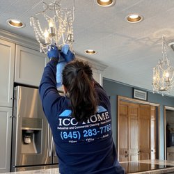 ICC Home Cleaners - Detail cleaning, glass crystal light fixtures wiped clean. and removed cob webs.