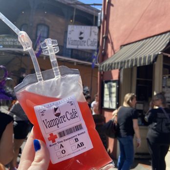 Vampire Cafe - pomegranate vodka lemonade blood bag - Cafes Near Me - New Orleans, Louisiana Vampire Cafe - pomegranate vodka lemonade blood bag - Cafes Near Me - New Orleans, Louisiana