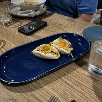 Gather - PORK BUNS - Fresh Housemade Bao Bun, Crispy Braised Pork Belly, Kimchi, Fresno Chiles - New American Near Me - Omaha, Nebraska Gather - PORK BUNS - Fresh Housemade Bao Bun, Crispy Braised Pork Belly, Kimchi, Fresno Chiles - New American Near Me - Omaha, Nebraska