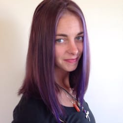 Christine Maren Salon - Purple violet color correction straightened
