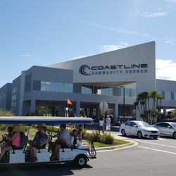 Coastline Community Church - Front of building and free parking lot shuttle