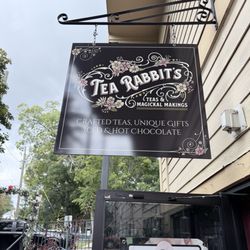 Tea Rabbits - The sign out front over the door.