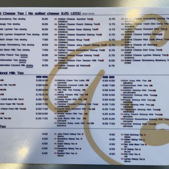 Cube Tea Studio - Menu as of 11/3/2023 - Bubble Tea Near Me - St. Louis, Missouri