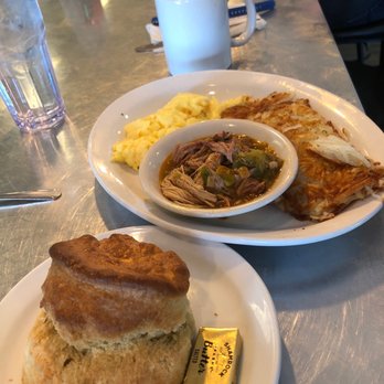 Bisbee Breakfast Club - Aunt Linda with green chili pork. - Breakfast & Brunch Near Me - Mesa, Arizona Bisbee Breakfast Club - Aunt Linda with green chili pork. - Breakfast & Brunch Near Me - Mesa, Arizona