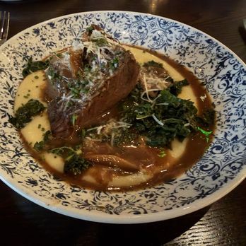 Varia - This is the braised beef boneless short rib with potatoes and spinach or something. I ordered a water to drink and thought they paired well. - Italian Near Me - Norfolk, Virginia Varia - This is the braised beef boneless short rib with potatoes and spinach or something. I ordered a water to drink and thought they paired well. - Italian Near Me - Norfolk, Virginia