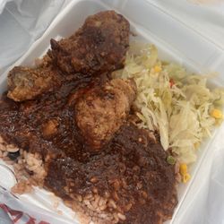 Golden Krust - Supposed to be Fried Chicken Lunch with oxtail gravy