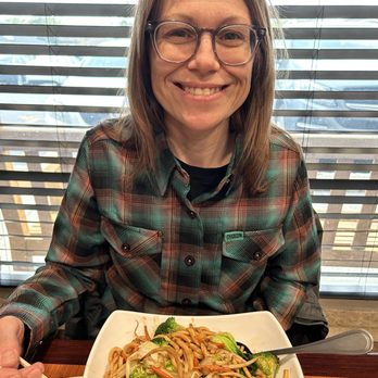 Katy's Dumplings - Birthday girl and her Vegetable Fried Noodles - Chinese Near Me - Westmont, Illinois Katy's Dumplings - Birthday girl and her Vegetable Fried Noodles - Chinese Near Me - Westmont, Illinois