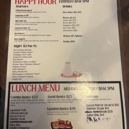 Happy Hour Menu Happy Hour Menu
