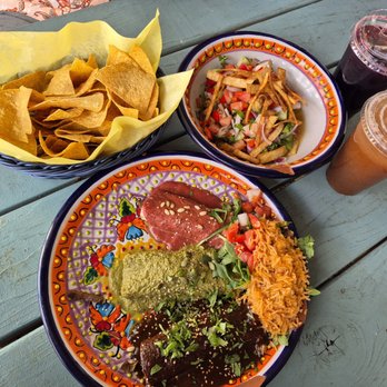 Mole Mole - The overall meal came with chips and all we needed was Jamaica and Agua fresca - Mexican Near Me - Portland, Oregon