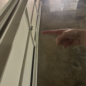 Around The Clock Garage Doors - Before. My door only opened 3/4 of the way before stopping. I backed into it, bending the beam. Mike fixed the motor and beam! - Garage Door Services Near Me - San Jose, California