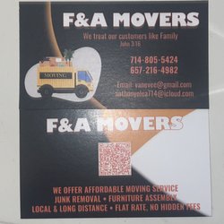 F&A Movers - Contacts