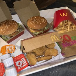 a tray of fast food
