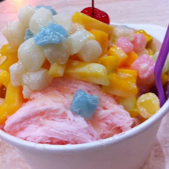 Salju Dessert - Strawberry snow ice w jackfruit, mangos, mixed mochi drizzled w condensed milk - Desserts Near Me - Alhambra, California Salju Dessert - Strawberry snow ice w jackfruit, mangos, mixed mochi drizzled w condensed milk - Desserts Near Me - Alhambra, California