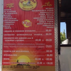 El Jaripeo Tacos - Taco stand menu