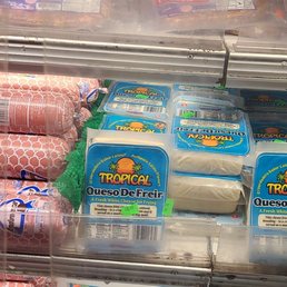 a display of packaged meat