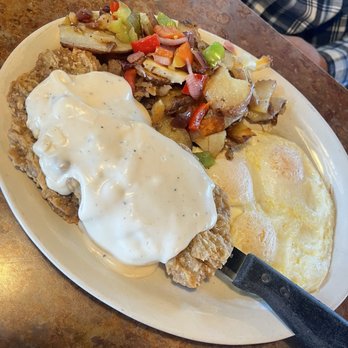 Huckleberry’s: Breakfast & Lunch - Chicken fried steak with potatoes - Breakfast & Brunch Near Me - Tracy, California Huckleberry’s: Breakfast & Lunch - Chicken fried steak with potatoes - Breakfast & Brunch Near Me - Tracy, California