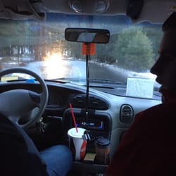 Outlaw Cab - Richard getting us safely to downtown Sisters in the freezing rain!