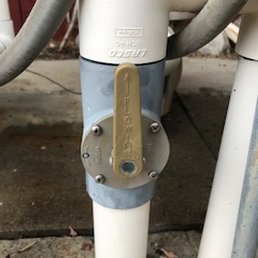 Cheap PVC pipes and valve used by previous pool repair contractor.