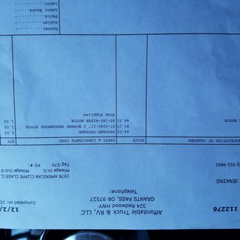 Affordable Truck and Rv - My bill! - RV Dealers Near Me - Grants Pass, Oregon