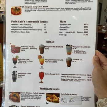 Uncle Chin's Kitchen - Menu - Malaysian Near Me - Katy, Texas
