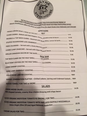 Menu photo 1 Wayne Steakhouse Wayne, NJ