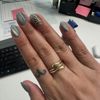 The Nail Vibe - Builder gel + Sage cat eye + gold chrome - Nail Salons Near Me - Rancho Cordova, California The Nail Vibe - Builder gel + Sage cat eye + gold chrome - Nail Salons Near Me - Rancho Cordova, California