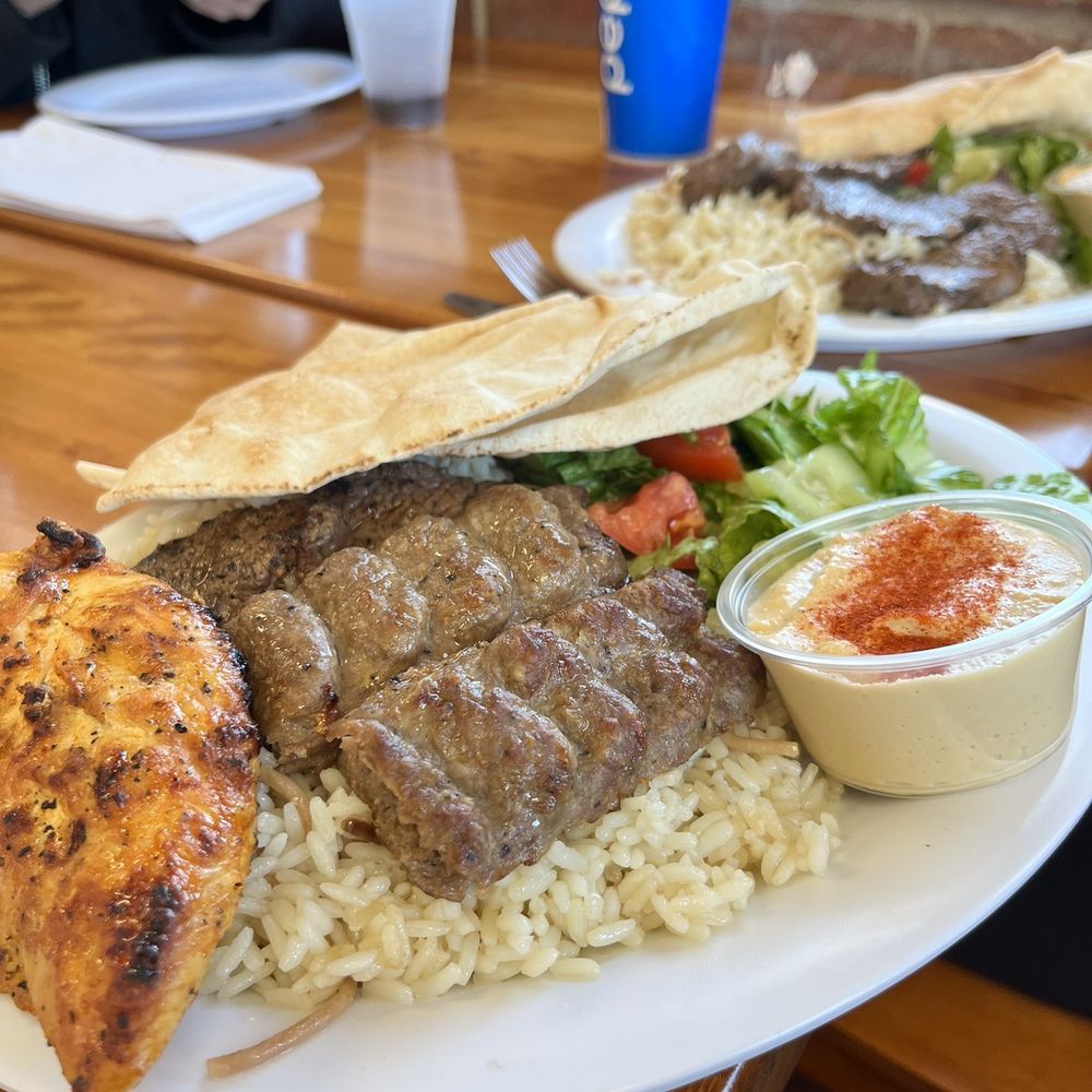 Siunik Armenian Grill - 2 plates with Chicken Kabob, Lula Kabob, and Steak Kabob - Middle Eastern Near Me - Glenview, Illinois Siunik Armenian Grill - 2 plates with Chicken Kabob, Lula Kabob, and Steak Kabob - Middle Eastern Near Me - Glenview, Illinois