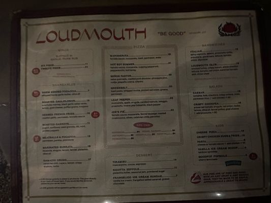 Menu photo 8 Loudmouth Austin, TX