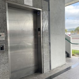 an elevator in a building