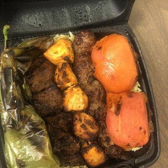 The Diplomat Junior - Rice on bottom beef and chicken kabab - Mediterranean Near Me - Glendora, California