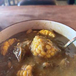 The corn soup was sweet yet savory spicy and mouthwatering. I couldn't stop eating it.