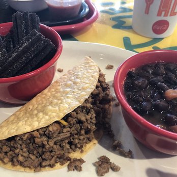 Fuzzy's Taco Shop - Kids taco platter with Black Beans and Oreo Churros - Mexican Near Me - Overland Park, Kansas