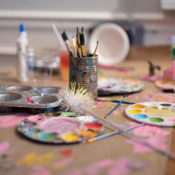 Henny Penny Art Space & Cafe - Art making aftermath!